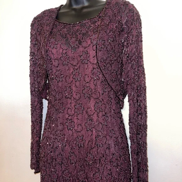 Carmen Marc Valvo Dresses | Carmen Marc Valvo Deep Purple Midi Dress | Color: Purple | Size: 10 | Pm-46481641'S Closet